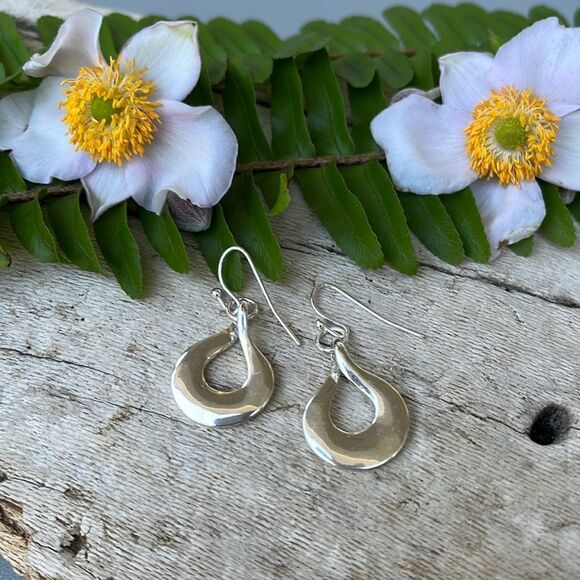 SILVER DROP EARRINGS   - Picture 1 of 3